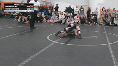 70 lbs Round 4 (6 Team) - Harper Wimmers, Lady Warriors United Gold vs Juliana Matteo, Lady Warriors United Maroon