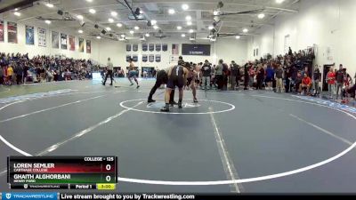 125 lbs Cons. Round 1 - Loren Semler, Carthage College vs Ghaith Alghorbani, Henry Ford