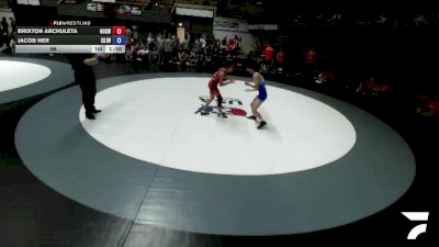 96 lbs Brixton Archuleta, OCWA - Orange County Wrestling Association vs Jacob Her, SJWA - San Joaquin Wrestling Association