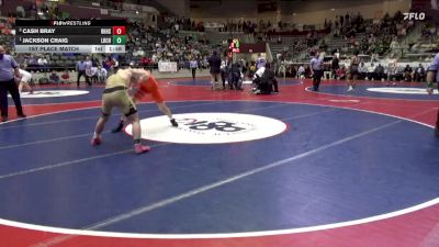 6A 165 lbs 1st Place Match - Jackson Craig, Little Rock Central High School vs Cash Bray, Rogers Heritage High School