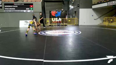 Intermediate Boys - 63 lbs Cons. Round 1 - Nehemiah Davis vs Titus Brown, Manteca Cobras Wrestling Club