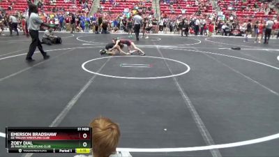 70 lbs Round 2 - Emerson Bradshaw, Oz Trojan Wrestling Club vs Zoey Dial, Jr Panther Wrestling Club