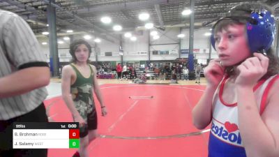 98 lbs Rr Rnd 3 - Brantlee Brohman, Roseburg Mat Club vs Jeremiah Salamy, West Valley Junior Eagles