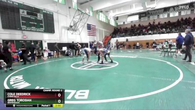 150 lbs Champ. Round 2 - Cole Deedrick, Chino Hills vs Greg Torosian, Birmingham