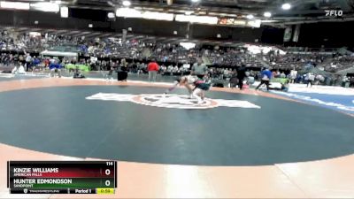 114 lbs Cons. Round 3 - Kinzie Williams, American Falls vs Hunter Edmondson, Sandpoint