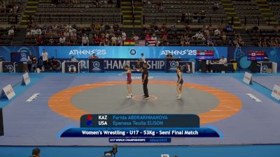 53 kg 1/2 Final - Farida Abdrakhmanova, Kazakhstan vs Epenesa Elison, United States