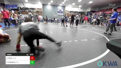 100 lbs Rr Rnd 5 - Joe Hinz, Weatherford Youth Wrestling vs Jacen Calhoun, Lions Wrestling Academy