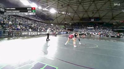Boys 3A 157 lbs Quarterfinal - Levi Jones, Mercer Island vs Isaiah Ramirez, University