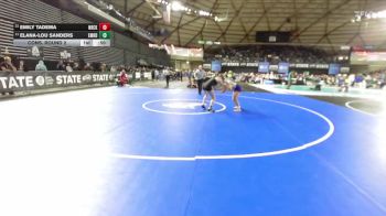 Girls 4A 110 lbs Cons. Round 2 - Elana-Lou Sanders, Emerald Ridge (Girls) vs Emily Tadema, North Creek (Girls)