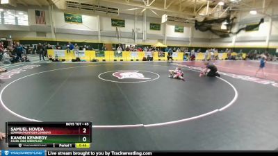 45 lbs Cons. Round 2 - Samuel Hovda, Lemmon/McIntosh Cowboys vs Kanon Kennedy, Camel Kids Wrestling