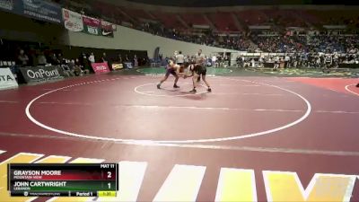 5A-132 lbs Champ. Round 1 - Grayson Moore, Mountain View vs John Cartwright, Lebanon