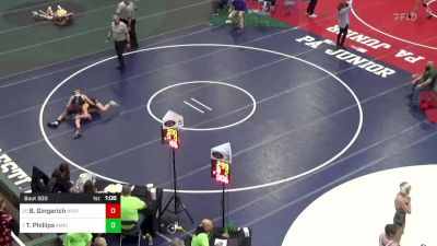 124 lbs Round Of 32 - Braxton Gingerich, Northern York vs Tyler Phillips, Marion Center