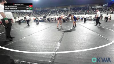 170 lbs Final - Hayden Justice, Tahlequah Wrestling Club vs Jacob Hamilton, Lawton Legends Youth Wrestling