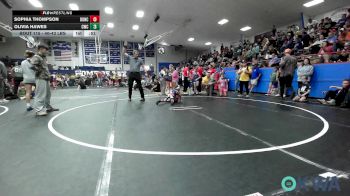40-43 lbs Rr Rnd 1 - Sophia Thompson, Duncan Youth Wrestling vs Olivia Hawes, Cowboy Wrestling Club