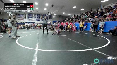 40-43 lbs Rr Rnd 1 - Sophia Thompson, Duncan Youth Wrestling vs Olivia Hawes, Cowboy Wrestling Club
