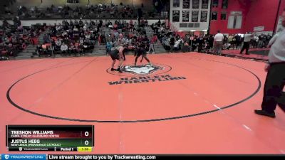 150 lbs Quarterfinal - Justus Heeg, New Lenox (PROVIDENCE CATHOLIC) vs Treshon Williams, Carol Stream (GLENBARD NORTH)