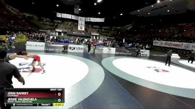 108 lbs Semifinal - Jessie Valenzuela, Rough House Wrestling vs John Ramsey, California