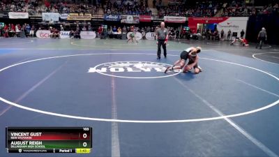 103 lbs Quarterfinal - August Reigh, Dillingham High School vs Vincent Gust, New Stuyahok