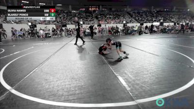 40 lbs Round Of 16 - Olivia Hawes, Cowboy Wrestling Club vs Blakely Ponce, Raw Wrestling Club