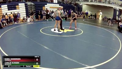 130 lbs. Champ. Round 1 - Carlie Kusgen, Boonville vs Karli Andersen, Centralia