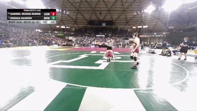 Boys 3A 157 lbs 5th Place Match - Gabriel Mudge-Burns, Lakeside (Seattle) vs Joshua Hanson, White River