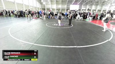 100 lbs Cons. Round 2 - Lillia Sanchez, Carbon vs Ellyse Rimmasch, Wasatch