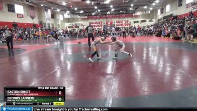 55 lbs Champ. Round 2 - Brooks Lanners, Dakota Boyz Wrestling Club vs Easton Ebnet, Pursuit Wrestling Minnesota