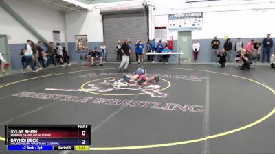 92 lbs Cons. Semi - Sylas Smith, Pioneer Grappling Academy vs Bryndi Beck, Valdez Youth Wrestling Club Inc.