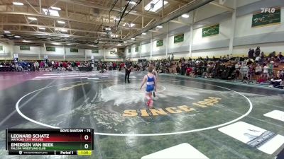 75 lbs Quarterfinal - Emersen Van Beek, Falcon Wrestling Club vs Leonard Schatz, Watford City Wolves