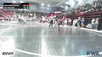 45 lbs Consi Of 8 #1 - Rhylei-Reign Burton, Midwest City Bombers Youth Wrestling Club vs Ace Treleaven, Tulsa North Mabee Stampede