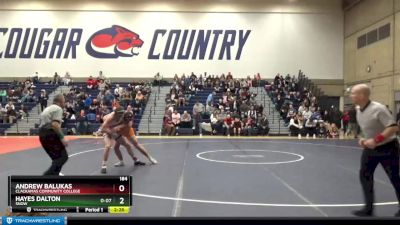 184 lbs 1st Place Match - Andrew Balukas, Clackamas Community College vs Hayes Dalton, Snow