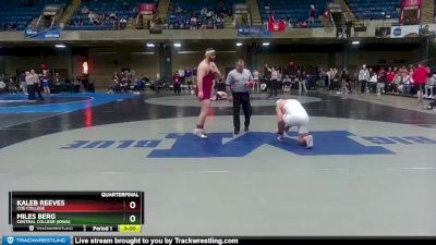 285 lbs Quarterfinal - Kaleb Reeves, Coe College vs Miles Berg, Central College (Iowa)