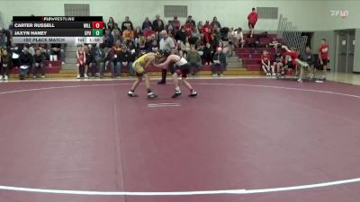 87-95 lbs 1st Place Match - Carter Russell, Williamsburg vs Jaxyn Haney, Center Point-Urbana