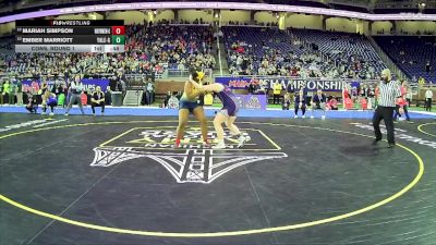 Girls-190 lbs Cons. Round 1 - Ember Marriott, Yale Hs Girls vs Mariah Simpson, Wayne Memorial H.s. Girls