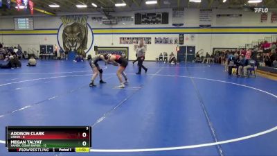 135 lbs Round 3 (8 Team) - Addison Clark, Lisbon vs Megan Talyat, Xavier, Cedar Rapids