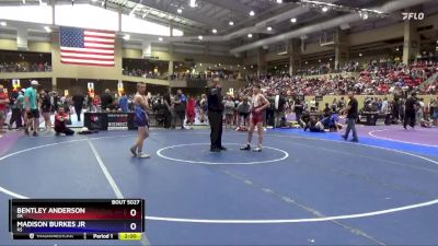 110 lbs Champ. Round 1 - Bentley Anderson, OK vs Madison Burkes Jr, KS