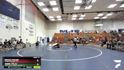 157 lbs 2nd Wrestleback (16 Team) - Bryan Fraser, Chabot College vs Robin Oxlaj, Santa Rosa Junior College