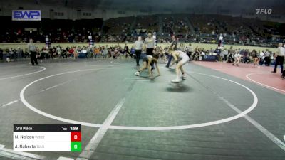 80 lbs 3rd Place - Noah Nelson, Woodward Youth Wrestling vs Jonah Roberts, Tulsa Blue T Panthers