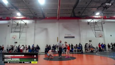 155 lbs Cons. Round 3 - Lilyana Romero, Franklin Wrestling Club vs Savannah Bannister, 11/22/2008