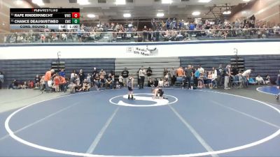 49 lbs Cons. Round 2 - Rafe Rinderknecht, Warrior Wrestling Club vs Chance Deaugustineo, Cougar Wrestling Club