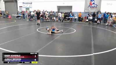 62 lbs Cons. Semi - Emery Schofield, Chugach Eagles Wrestling Club vs Aurelia Bronson, Fairbanks Wrestling Club