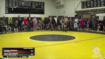 100 lbs Champ. Round 1 - Caleb Cisneros, Team Selma vs Braylon Mahon, Cooley Middle School