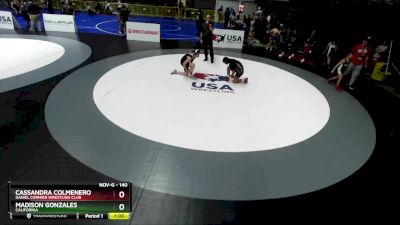 140 lbs Round 2 - Cassandra Colmenero, Daniel Cormier Wrestling Club vs Madison Gonzales, California