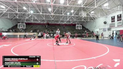 174 lbs Cons. Semi - Munther Saleh, Sacramento City College vs Mario Rodas-Portillo, Bakersfield College