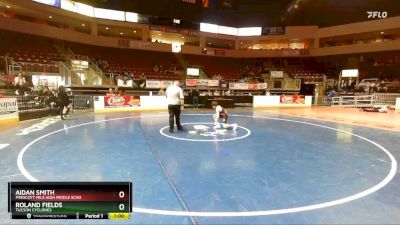 93 lbs Cons. Round 4 - Aidan Smith, Prescott Mile High Middle Scho vs Roland Fields, Tucson Cyclones