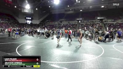 100 lbs Champ. Round 1 - Grayson Ambroz, Pikes Peak Warriors Wrestling vs Liam Felker, Bear Cave Wrestling Club