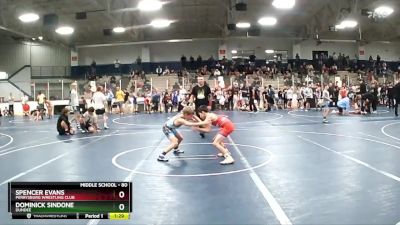 80 lbs Quarterfinal - Spencer Evans, Perrysburg Wrestling Club vs Dominick Sindone, Dundee