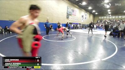 120 lbs Champ. Round 3 - Jake Simmons, Oakdale vs Joshua Romero, Liberty (Bakersfield)