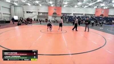 157 lbs Cons. Round 2 - Brett Patton, Pennsylvania College Of Technology vs Logan Ledebohm, Pennsylvania College Of Technology