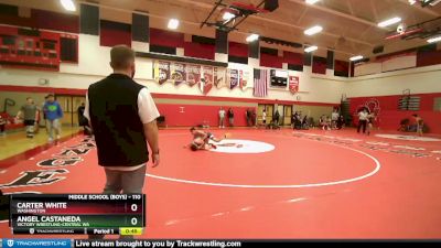 110 lbs Round 4 - Carter White, Washington vs Angel Castaneda, Victory Wrestling-Central WA